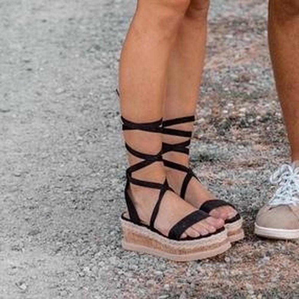 Missguided Tie Up Platform Sandals